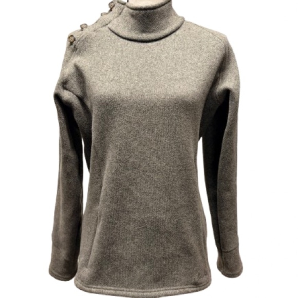 Cabela’s Mock Neck, Side Button Close•Textured Knit & Fitted•Size Large